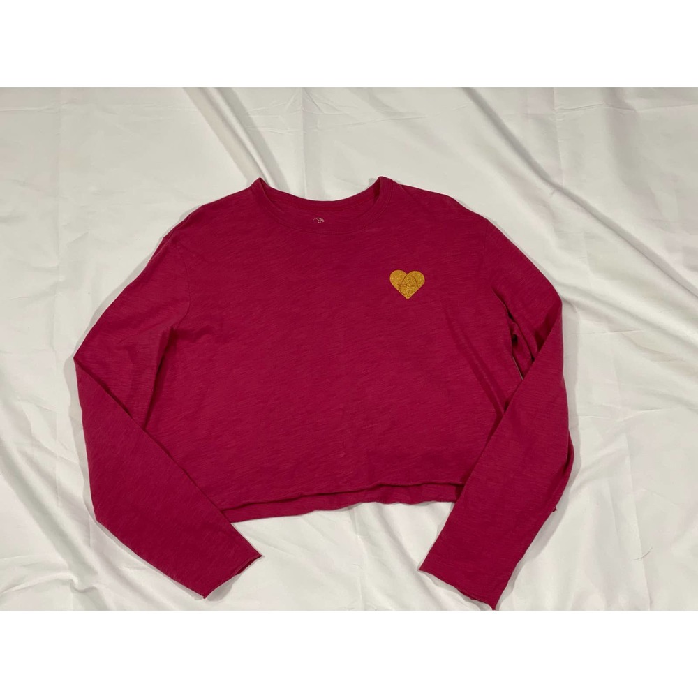 Ivory Ella Cropped Long Sleeve T Shirt Size Small